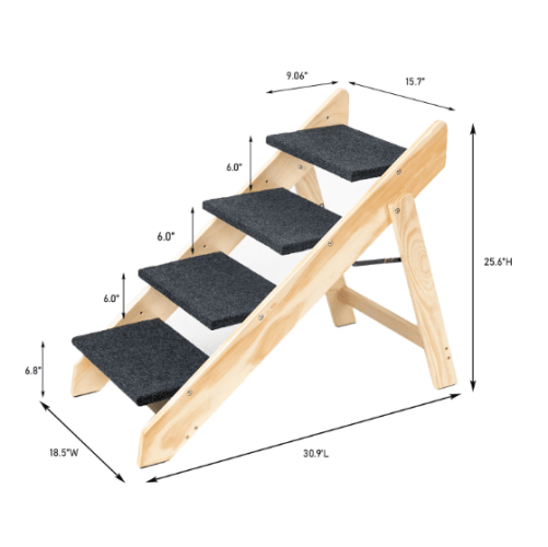 Wooden Foldable 4-storey Pet Stairs And Ramps Wooden Foldable 4-storey Pet Stairs And Ramps