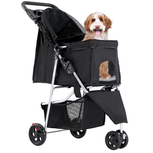 Pet Stroller for Dogs and Cats | Foldable, Lightweight, and Durable | Ideal for Small to Medium Pets | Includes Storage Basket Pet Stroller for Dogs and Cats | Foldable, Lightweight, and Durable | Ideal for Small to Medium Pets | Includes Storage Basket
